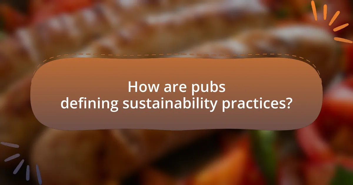 How are pubs defining sustainability practices?