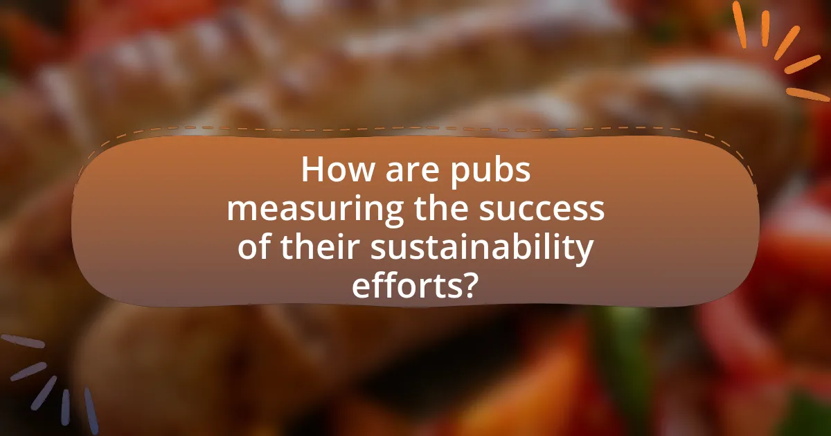 How are pubs measuring the success of their sustainability efforts?