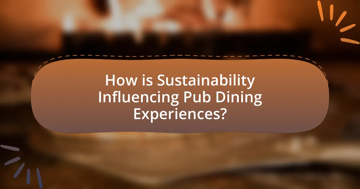 How is Sustainability Influencing Pub Dining Experiences?