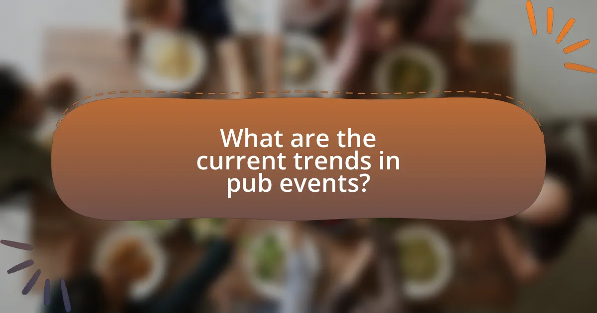 What are the current trends in pub events?