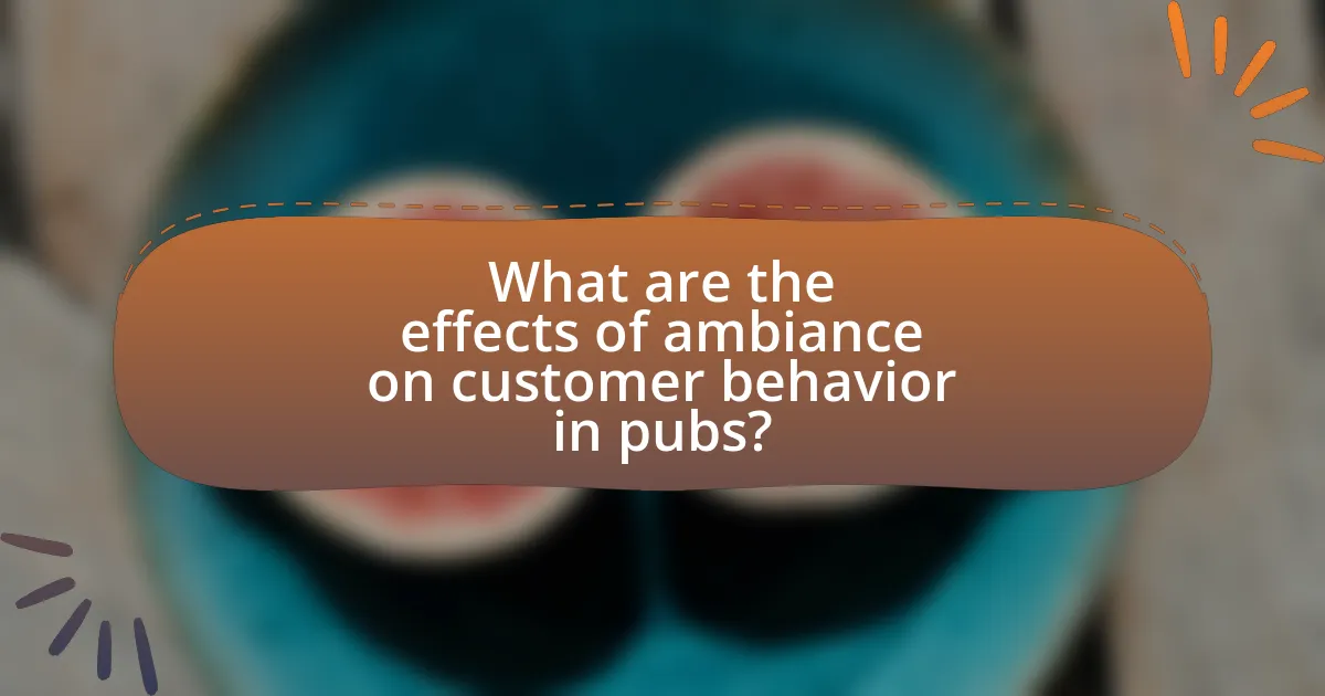 What are the effects of ambiance on customer behavior in pubs?
