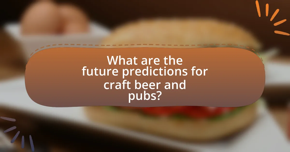 What are the future predictions for craft beer and pubs?