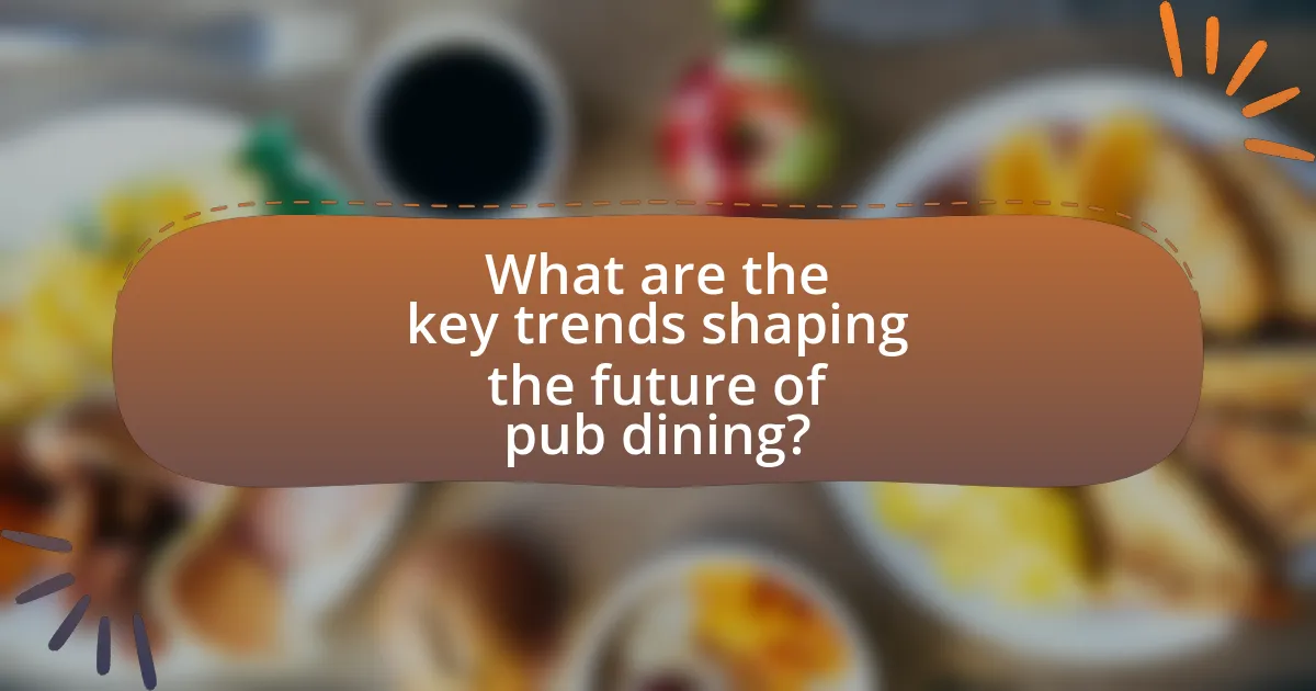 What are the key trends shaping the future of pub dining?